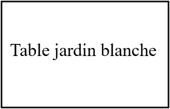 Table jardin blanche
