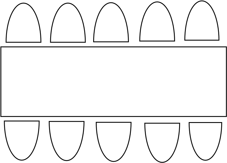 Table 10 pers  180 x 80 cm