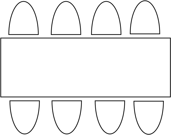 Table 8 pers  180 x 80 cm