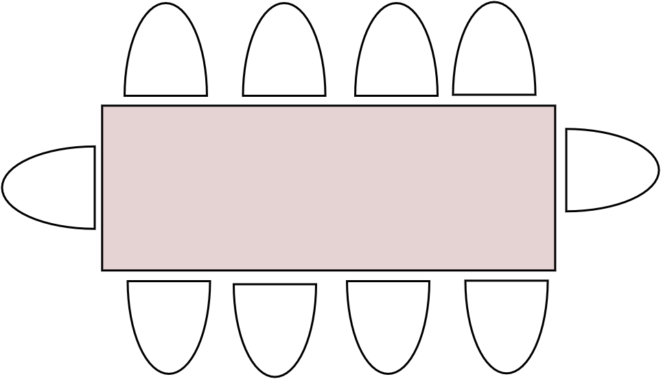 Table 10 pers  220 x 90 cm