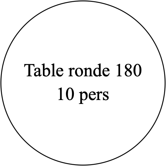 Table ronde 10 pers.