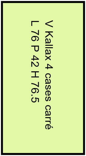 V kallax 4 cases carrées  L 76 x P 42 x H 76.5
