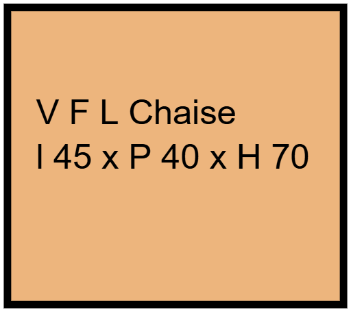 V F L Chaise l 45 x P 40 x H 70