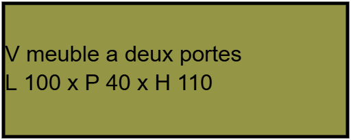 V meuble a deux portes L 100 x P 40 x H 110