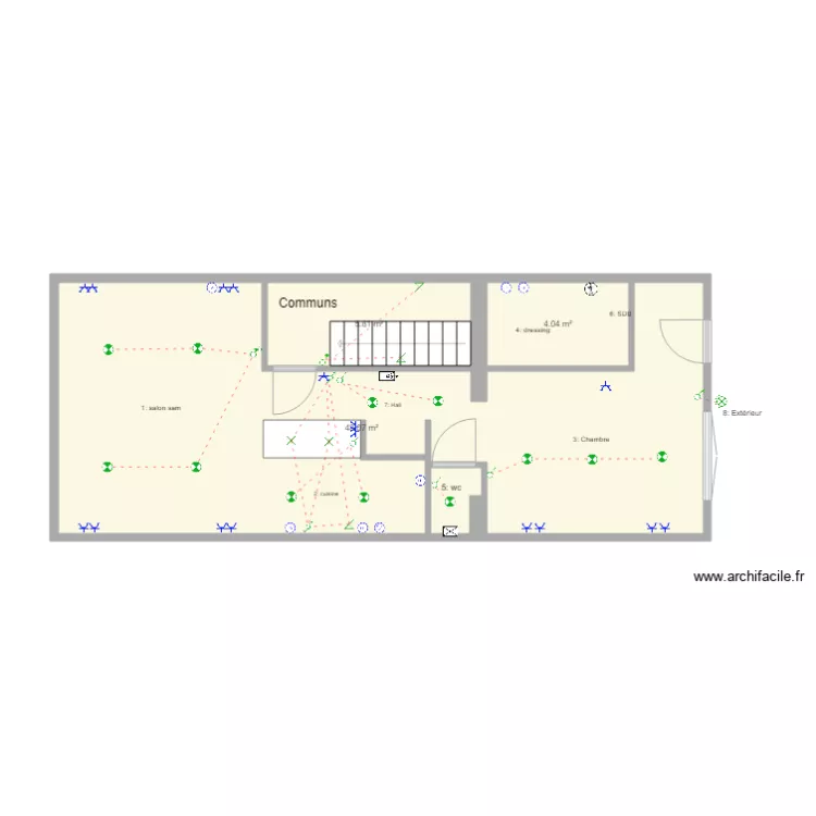 PALMIERS 2 &eacute;lectricit&eacute; bis. Plan de 