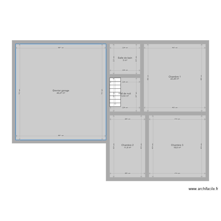 1er étage Cerfontaine Senzeilles 12. Plan de 6 pièces et 110 m2