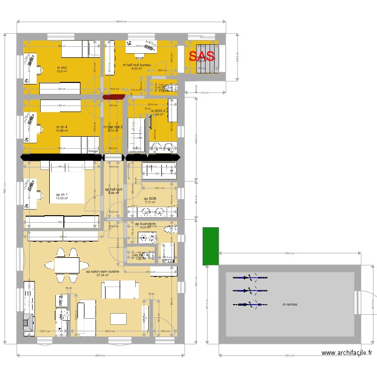 maison annexe SAS modulable seul. Plan de 0 pièce et 0 m2