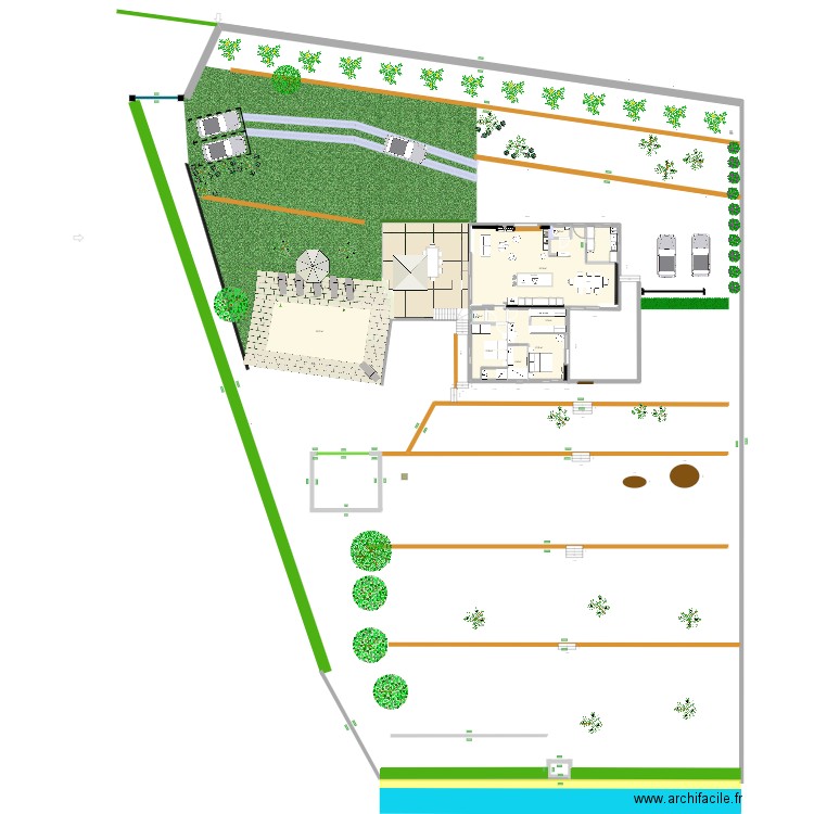 Le Tignet. Plan de 8 pièces et 159 m2