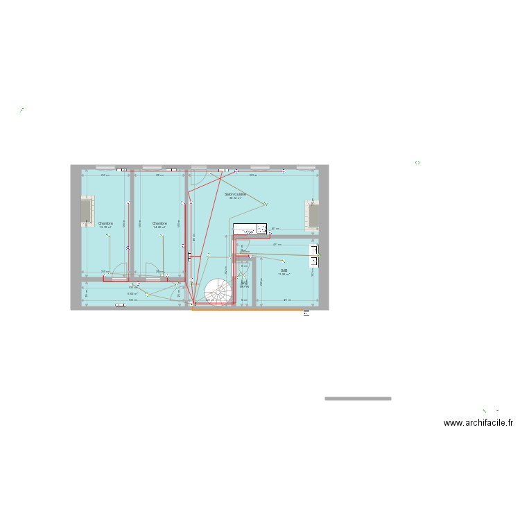 Projet Reignac Electricité logement 01. Plan de 0 pièce et 0 m2