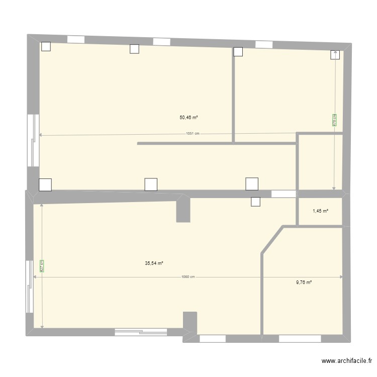 titre. Plan de 4 pièces et 97 m2