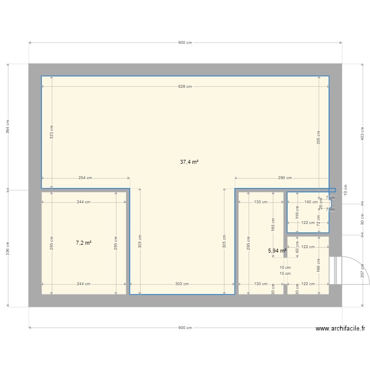 nopal SCHWA. Plan de 3 pièces et 51 m2