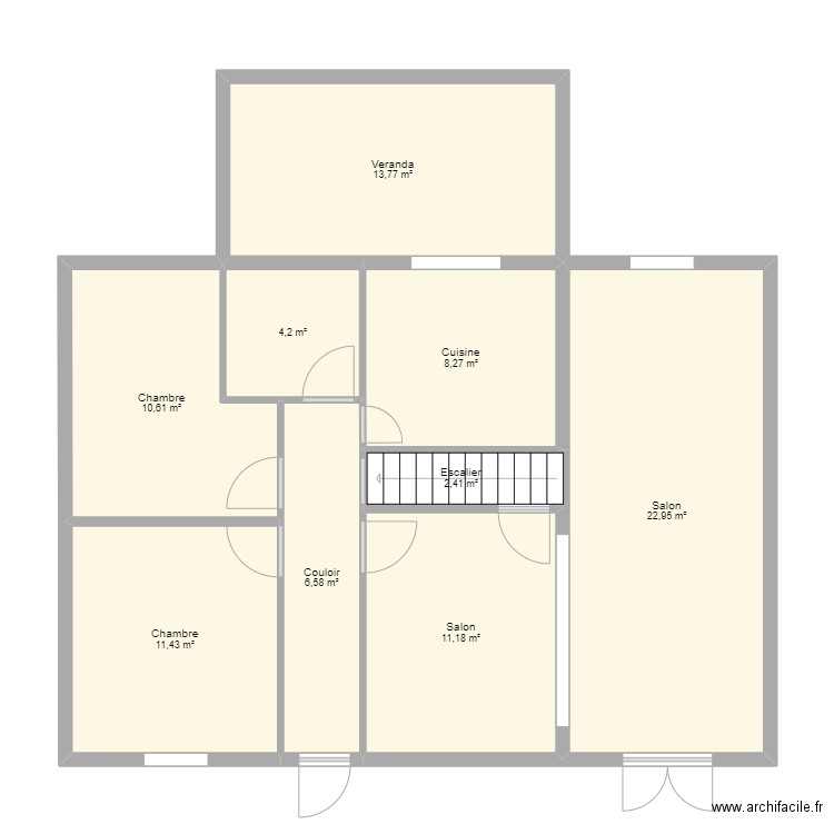 Hana. Plan de 9 pièces et 91 m2