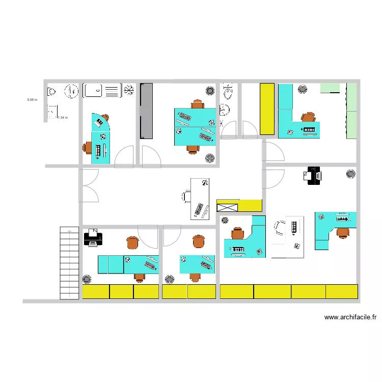 meubles bureaux 3 impasse Jean Jaures bureaux RDC. Plan de 