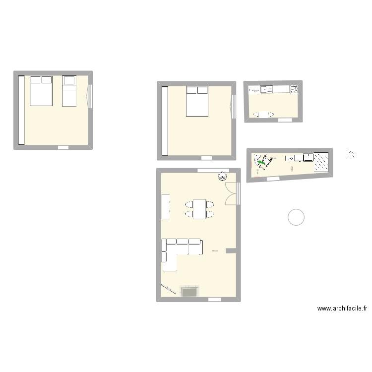 SAR  Justine Modification. Plan de 5 pièces et 89 m2