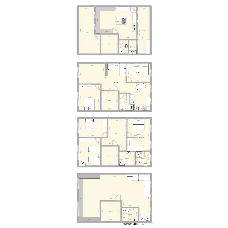 Hay ousra 2. Plan de 21 pièces et 336 m2