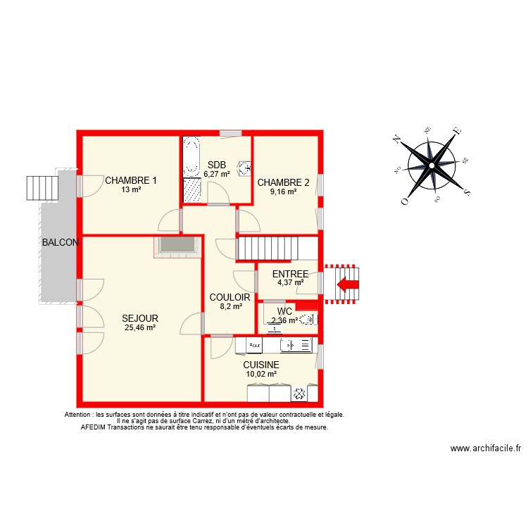 BI 8569 RDC. Plan de 12 pièces et 87 m2