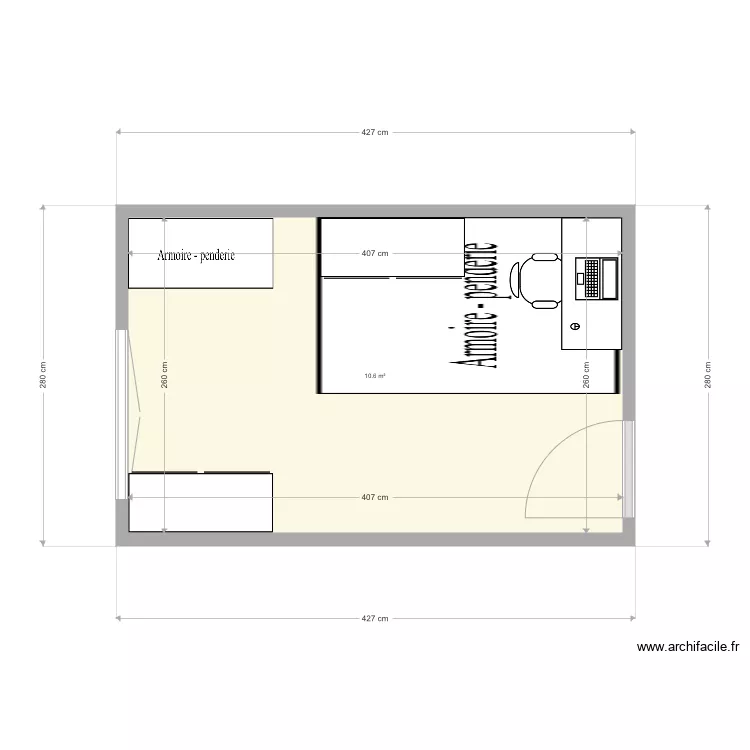 Chambre theo. Plan de 