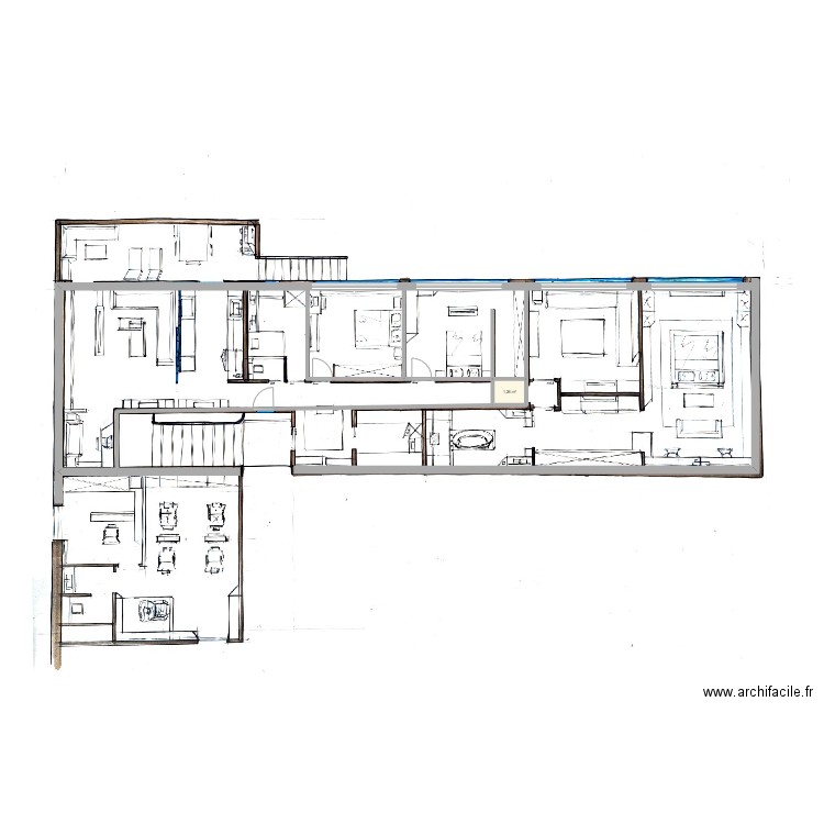 plan KAMEL avant travaux. Plan de 0 pièce et 0 m2