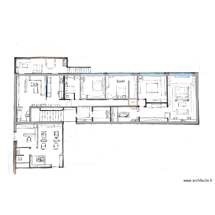 plan KAMEL avant travaux. Plan de 1 pièce et 1 m2