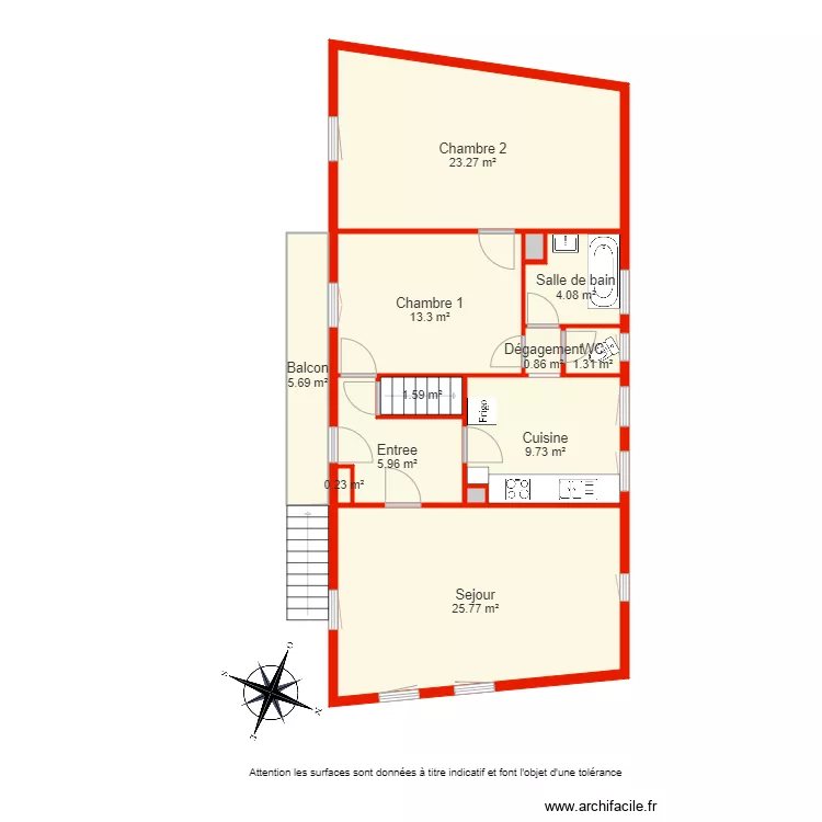 BI 4118 1er &eacute;tage non c&ocirc;t&eacute;. Plan de 