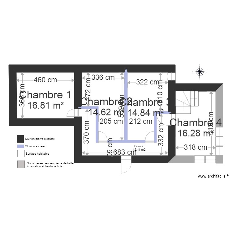 chambre. Plan de 0 pièce et 0 m2