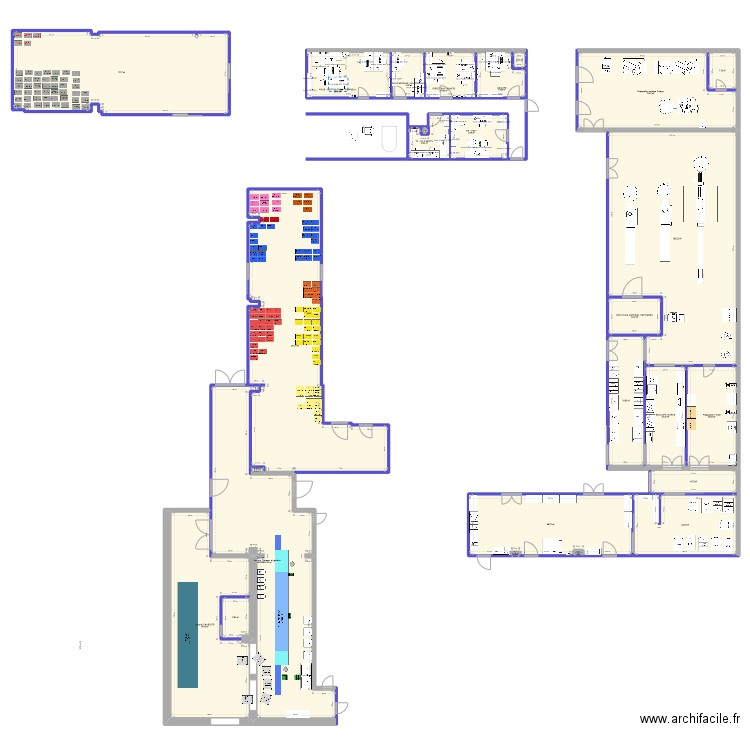 Projet Cuisines HL v23. Plan de 26 pièces et 1100 m2