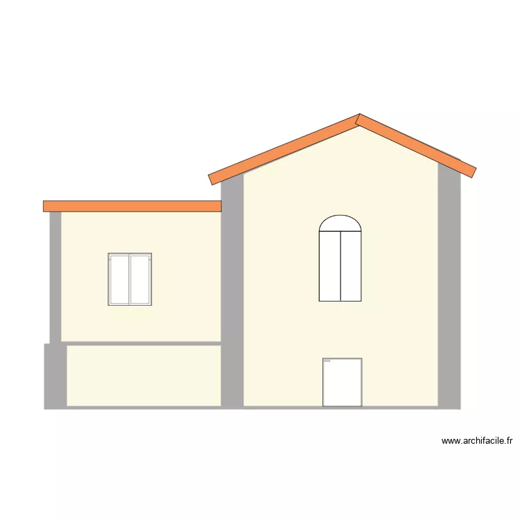 Fa&ccedil;ade Sud Est. Plan de 