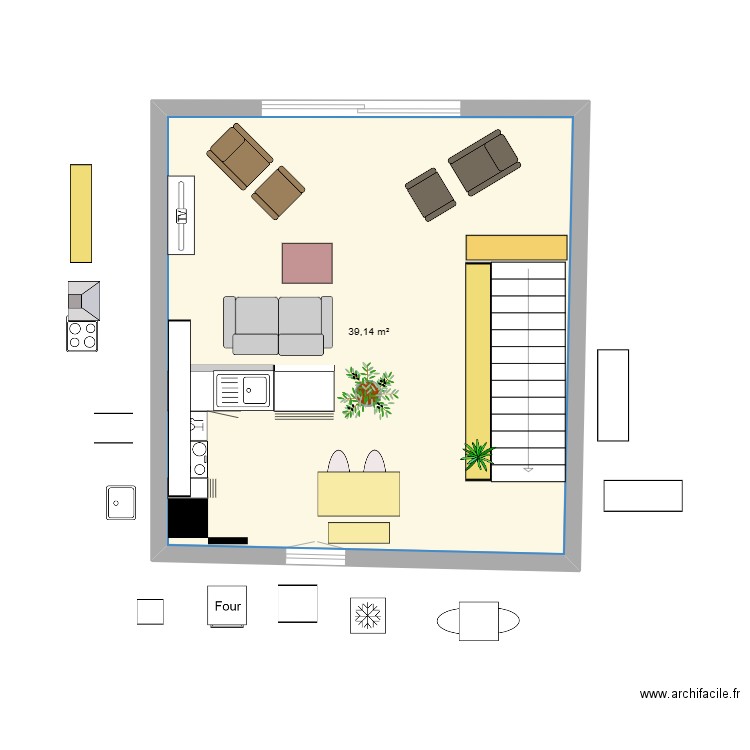 Grrr cuisine 2023 - 05. Plan de 1 pièce et 39 m2