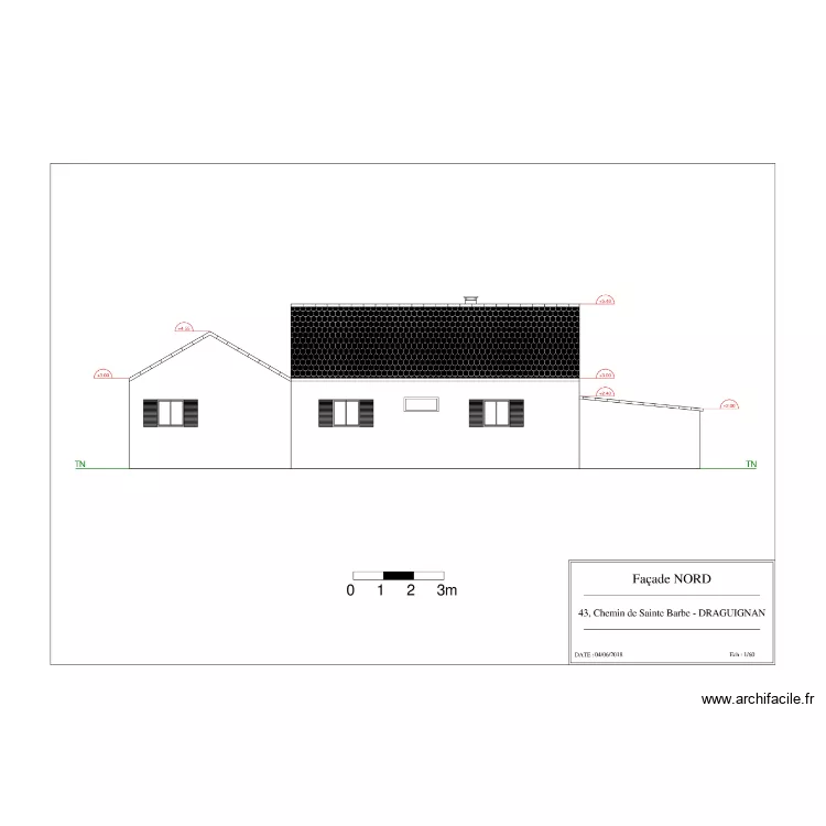 plan de coupe nord. Plan de 