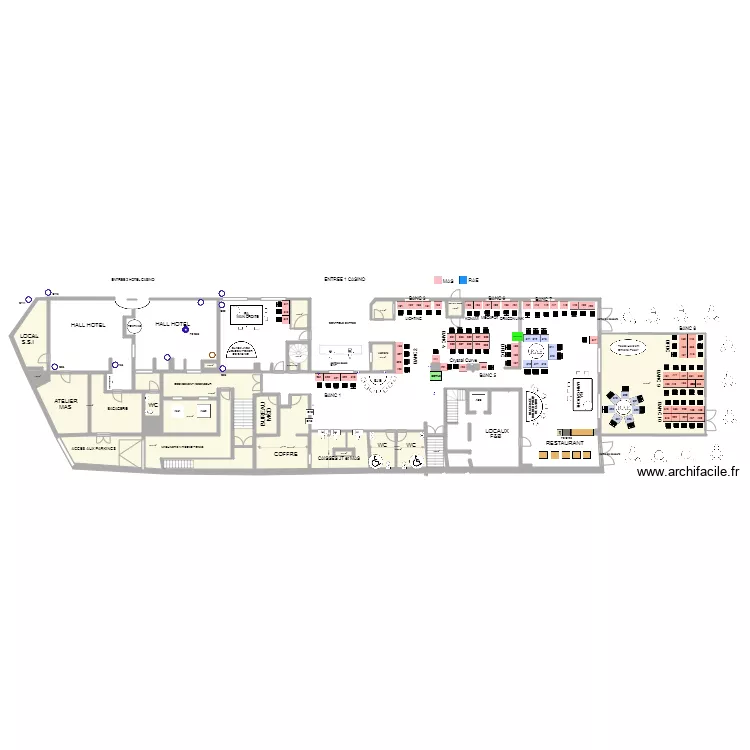 Plan de salle RDC au 11 f&eacute;vrier 2020. Plan de 