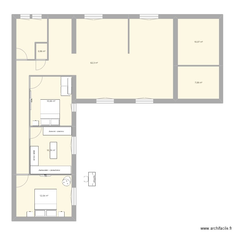 MLE. Plan de 7 pièces et 113 m2