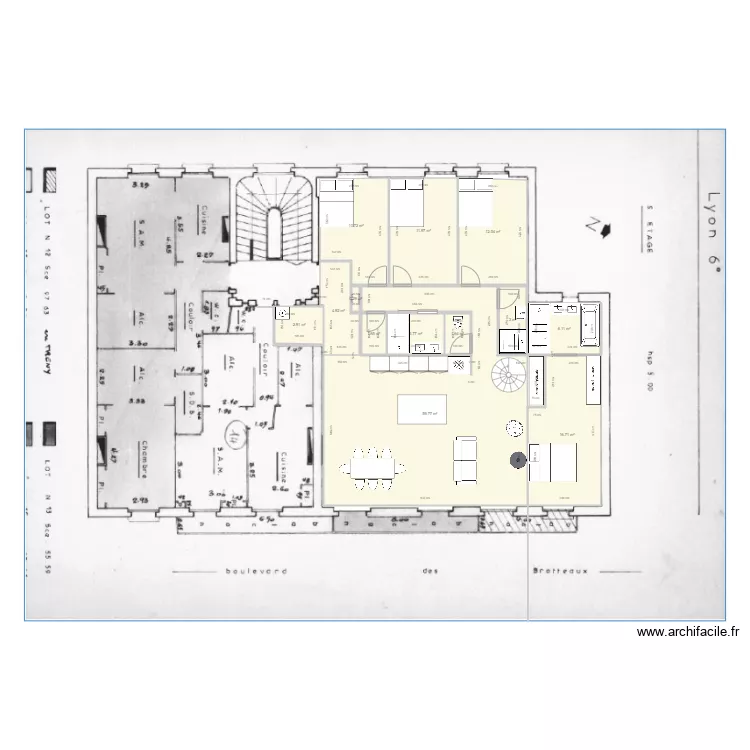 38 Btx 5ème v5 cuisine au fond. Plan de 38 Btx 5ème v5 cuisine au fond. Plan de
