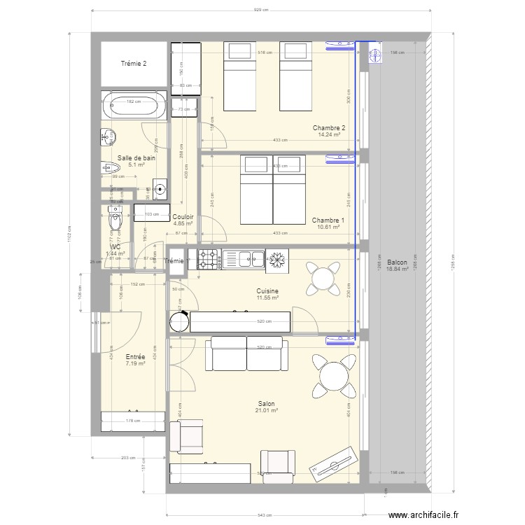 Appartement AMIRAL 40 V05. Plan de 0 pièce et 0 m2