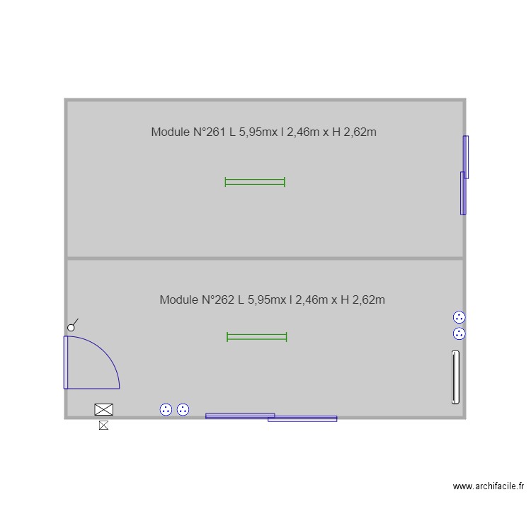 Salle Double Module Num 261 et 262. Plan de 0 pièce et 0 m2