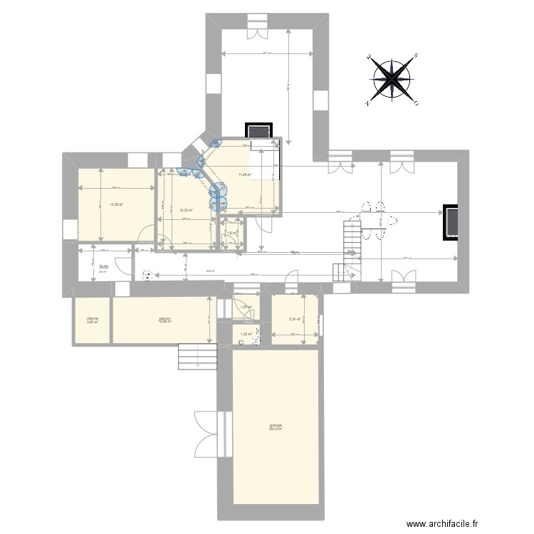 Branceilles 4. Plan de 10 pièces et 88 m2