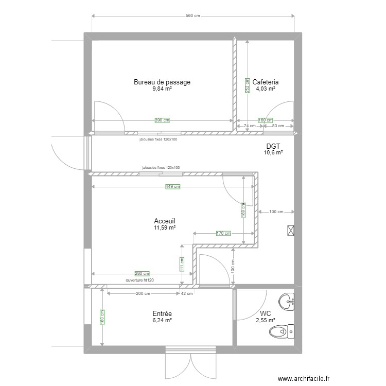 plan local gardien amenagement. Plan de 0 pièce et 0 m2