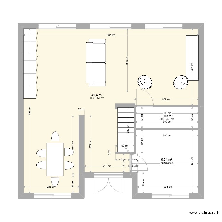 Plans Villa Celya RDC TEST. Plan de 3 pièces et 62 m2