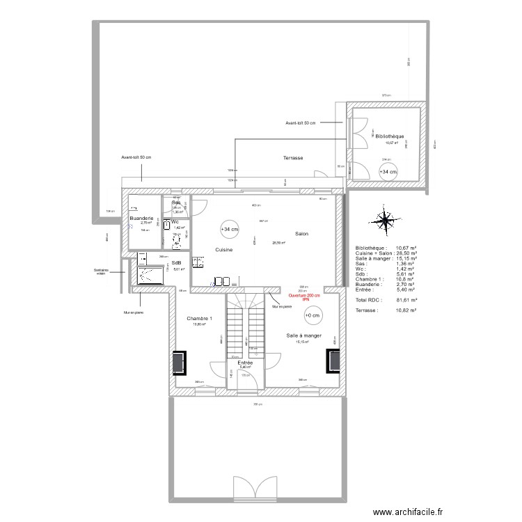 doumerc 2 gros oeuvre v9. Plan de 7 pièces et 51 m2