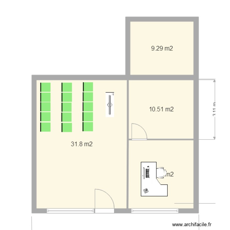 auto &eacute;cole. Plan de 0 pièce et 0 m2