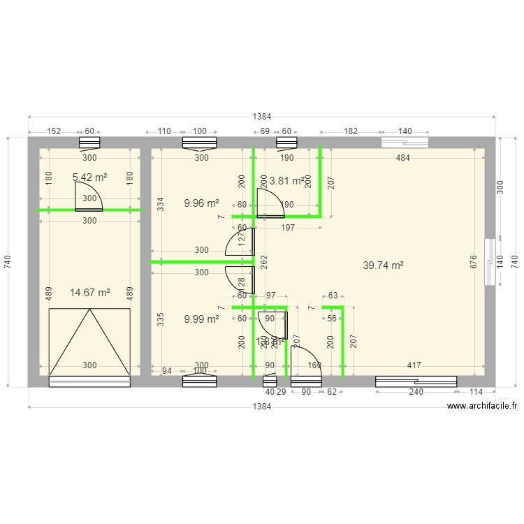 ROMAN / DONG 2. Plan de 7 pièces et 85 m2