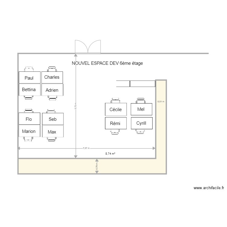 ESPACE DEV  6ème. Plan de 1 pièce et 9 m2