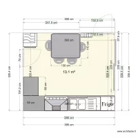 verdrin cuisine  table mur salon