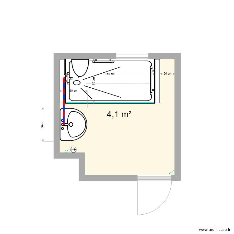 MALATRAY rénové. Plan de 1 pièce et 4 m2