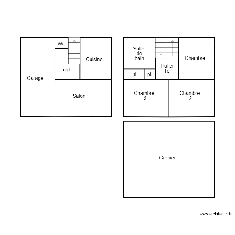 QUIMPER LOUSSOUARN TY ROUX. Plan de 