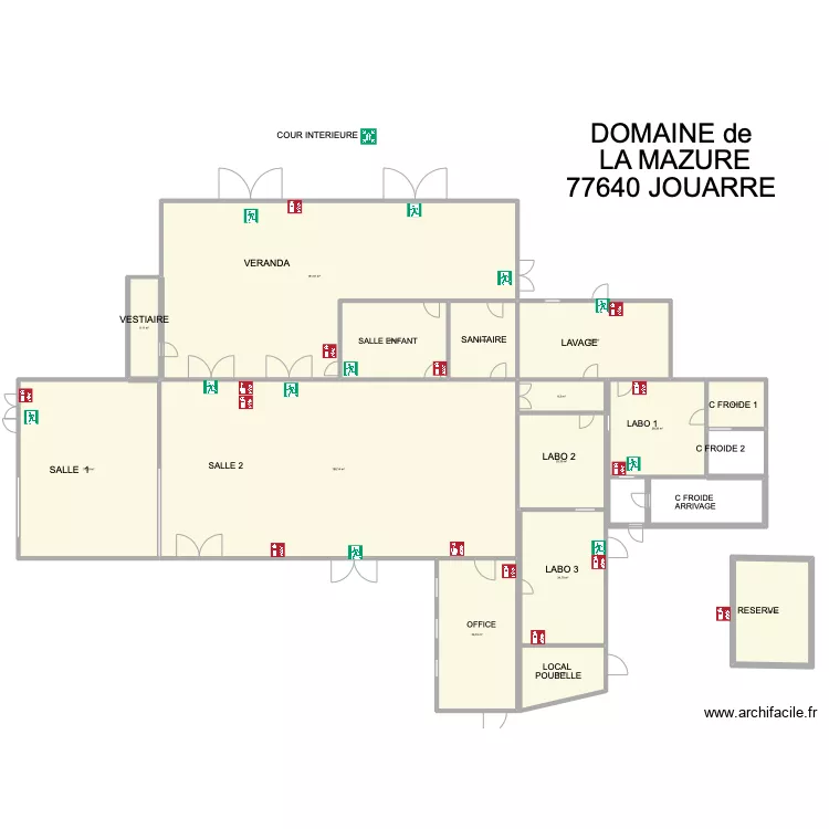 ERP salle mazure. Plan de 