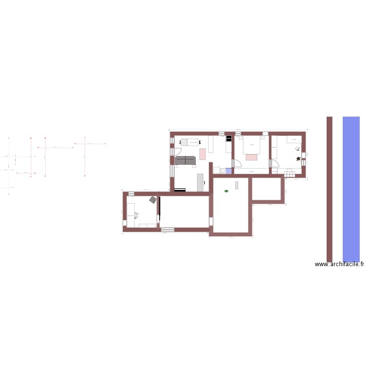 Appartement atelier 7 meublé 2. Plan de 5 pièces et 103 m2