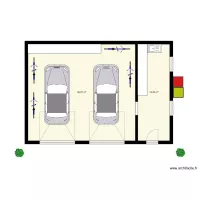 Plan double garage avec un atelier 