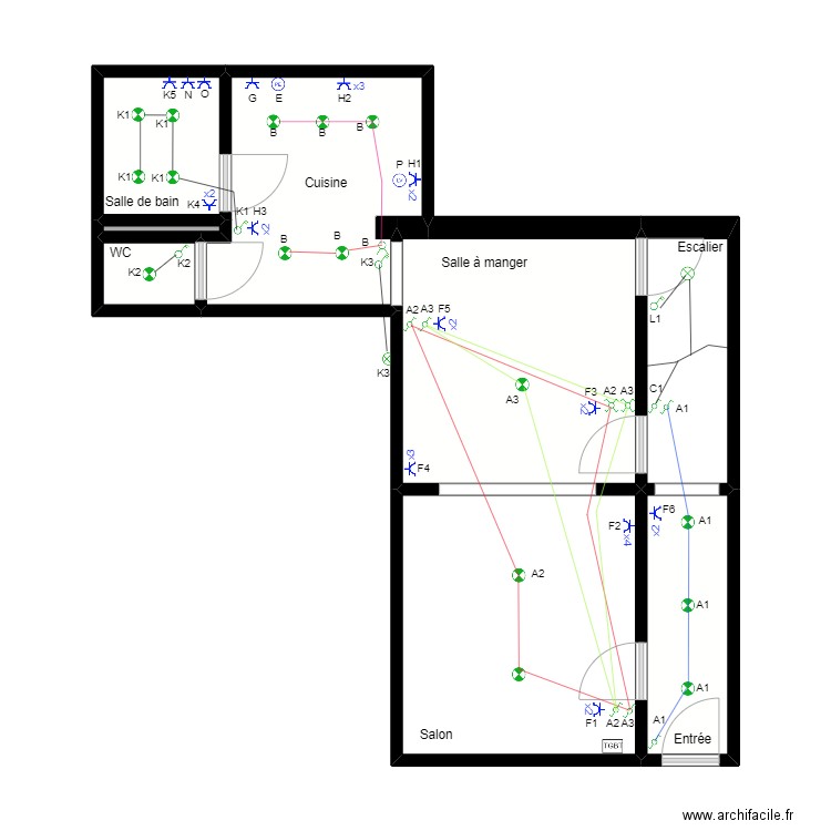 REZ ALAN BON. Plan de 8 pièces et 45 m2