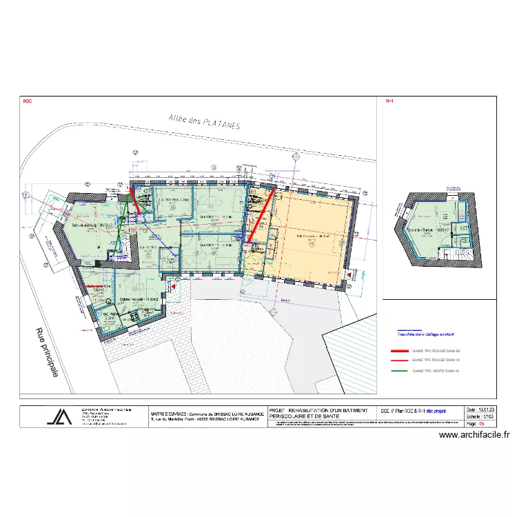 Plan de r&eacute;servation Vauchretien. Plan de 