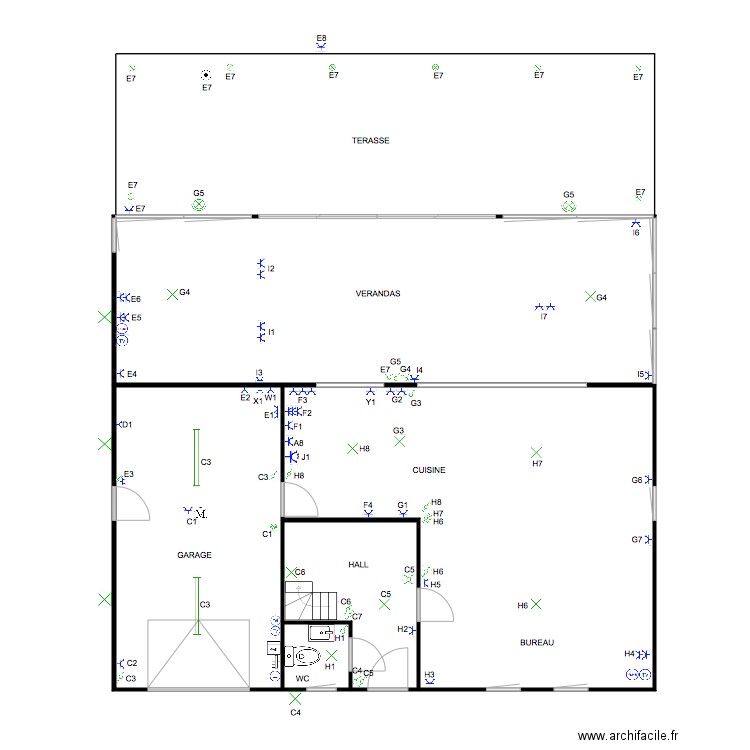 REZ DE CHEE. Plan de 0 pièce et 0 m2